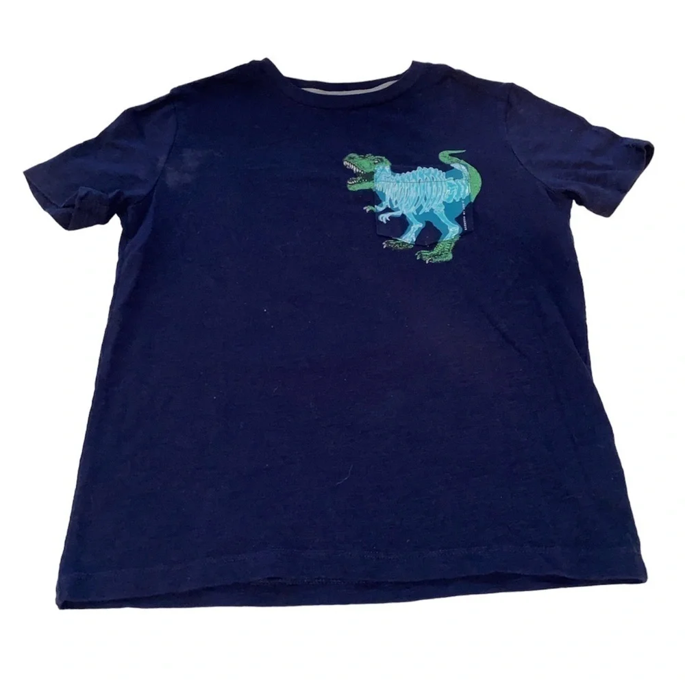 Old Navy T-shirt short sleeve rounded neckline dinosaur on front size medium 8
